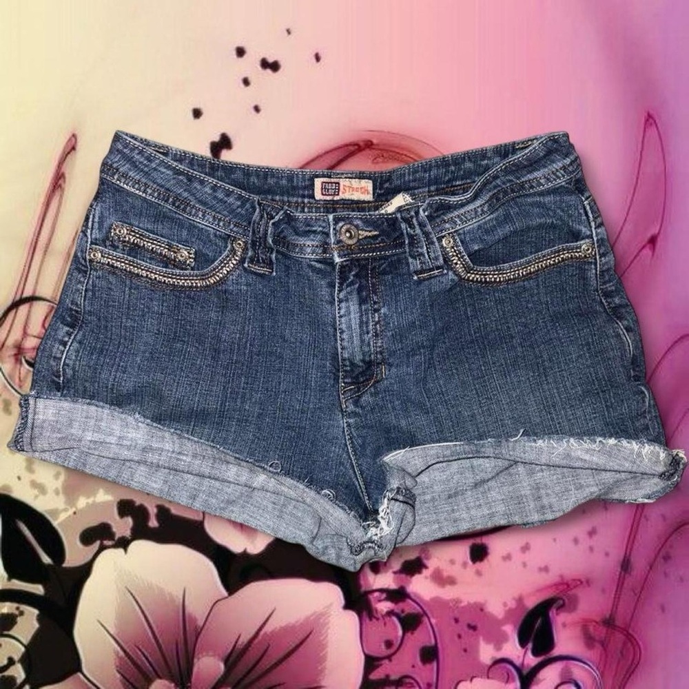 vintage 90s midrise denim shorts - faded glory, 98% cotton, sz 6. no flaws!